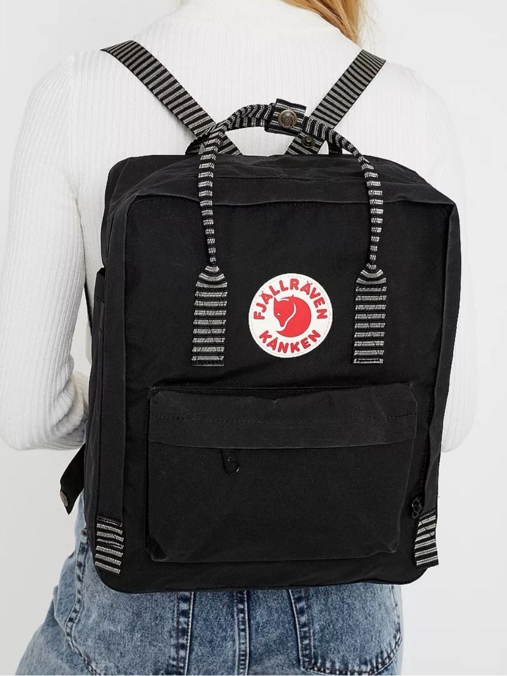 Fjallraven Kanken Black Stripe Handle Backpack